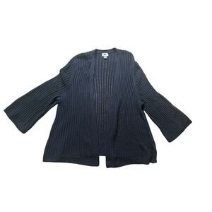 Old Navy Women's Navy Loose Cable Knit Open Cardigan Wide Sleeves XXL Cotton